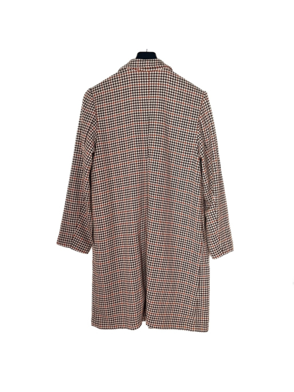 J Jill Sz M Tall Sonoma Houndstooth Duster Jacket Brown & Orange Business Career - Picture 3 of 11